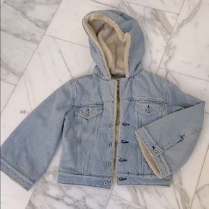 Nike Cropped sherpa hooded trucker jacket